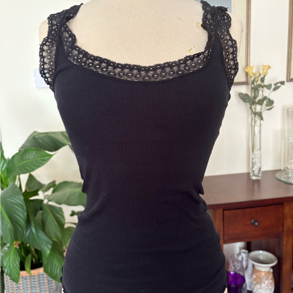 Black Lace Trim Top small